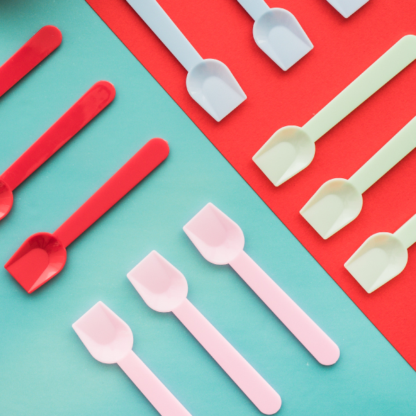 plástico y compostables heladería