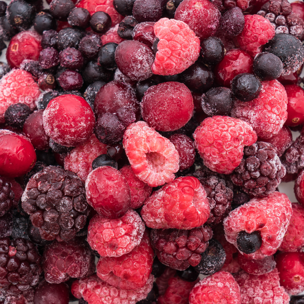 pure y fruta congelada